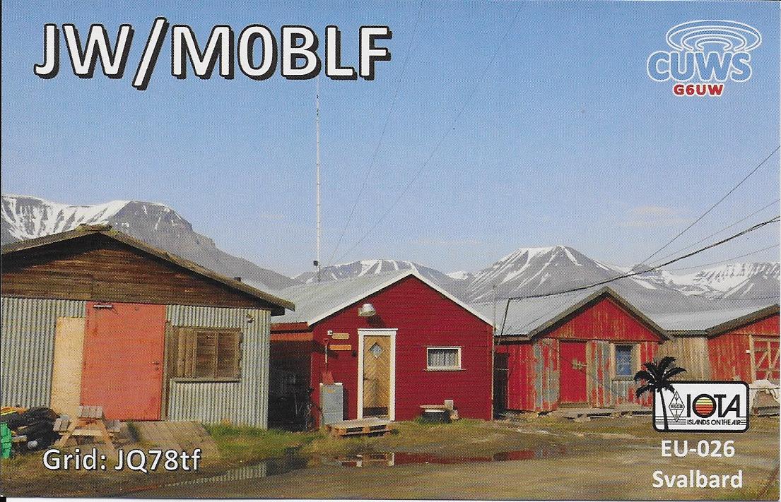 QSL showing our QTH on Svalbard