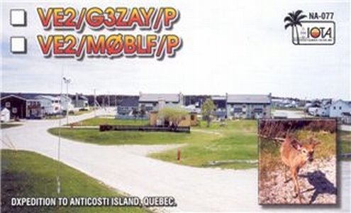 QSL Card from Anticosti